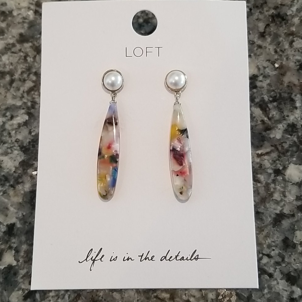 Pearl and enamel floral earrings